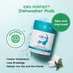 Unscented Dishwasher Pods by AspenClean Dye-Free Zero Plastic Vegan Eco-Friendly Natural Dishwasher Detergent EWG Verified - 28 Count (3 Pa